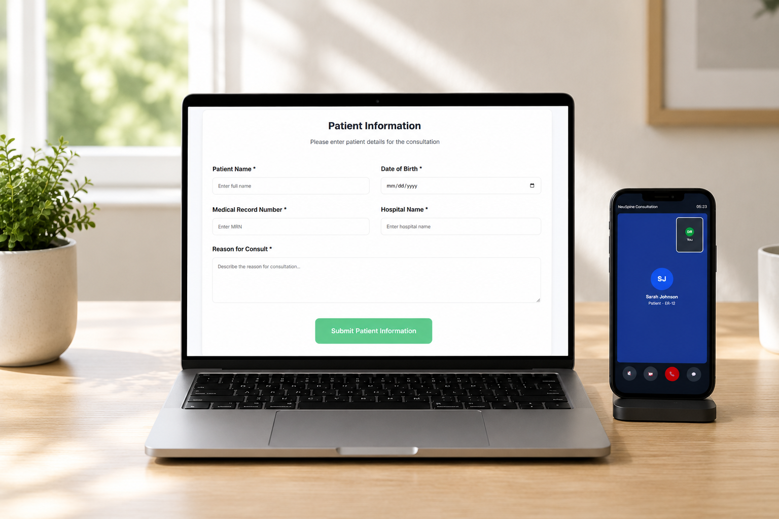 Healthcare platform for patient intake and virtual consultations