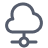 Grey outlined cloud connection icon