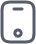 Grey outlined icon of a mobile device