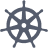Grey colored kubernetes logo